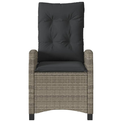 Set da Bistrò 3 pz con Cuscini Grigio in Polyrattan