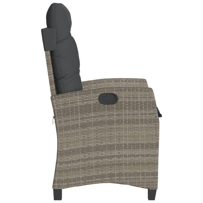 Set da Bistrò 3 pz con Cuscini Grigio in Polyrattan