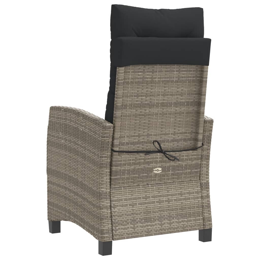 Set da Bistrò 3 pz con Cuscini Grigio in Polyrattan