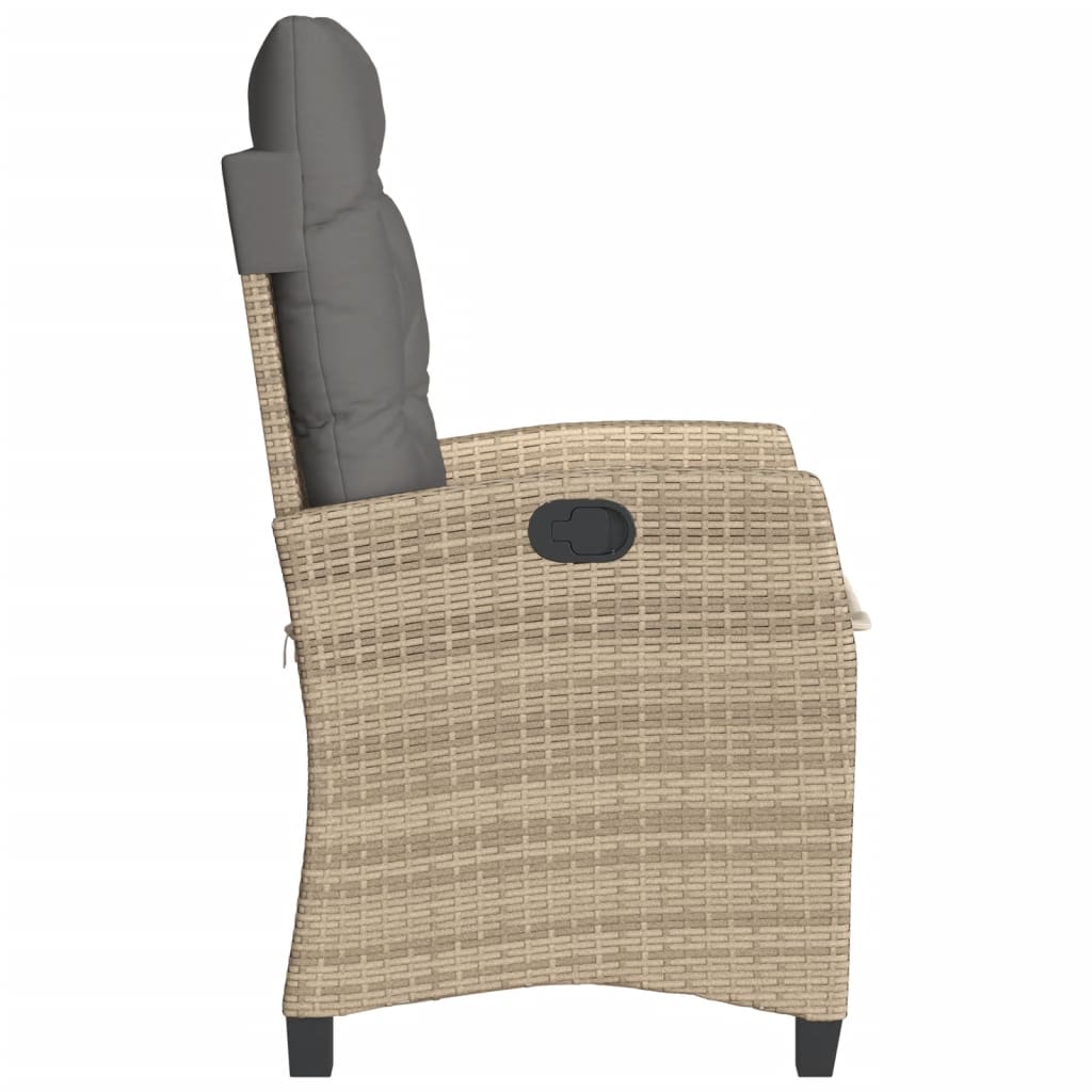 Set da Bistrò 3 pz con Cuscini Beige Misto in Polyrattan