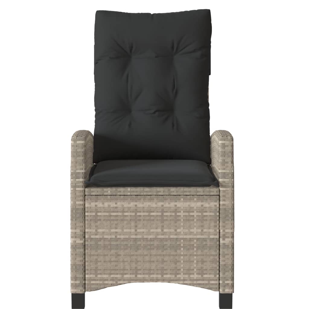 Set da Bistrò 3 pz con Cuscini Grigio Chiaro in Polyrattan