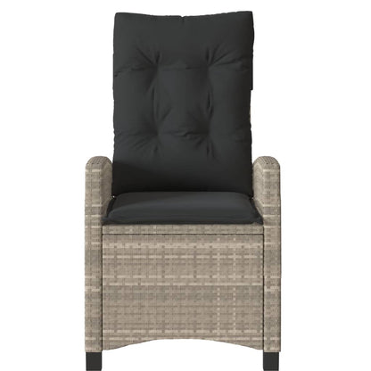 Set da Bistrò 3 pz con Cuscini Grigio Chiaro in Polyrattan
