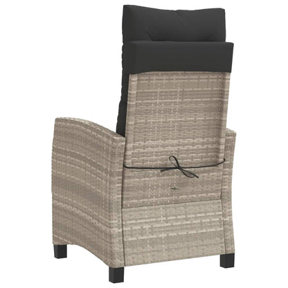 Set da Bistrò 3 pz con Cuscini Grigio Chiaro in Polyrattan