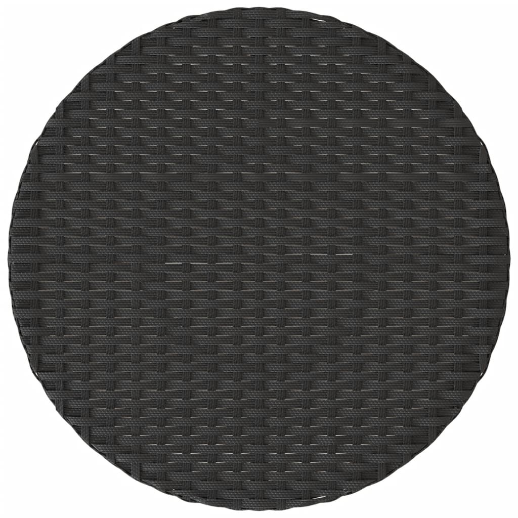 Set da Bistrò 3 pz con Cuscini Nero in Polyrattan