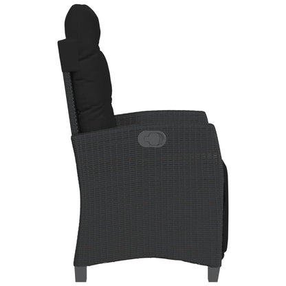 Set da Bistrò 3 pz con Cuscini Nero in Polyrattan