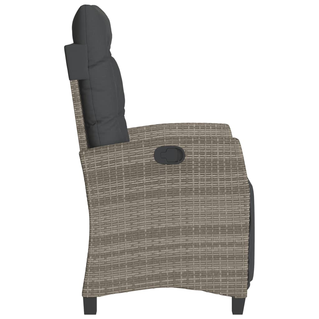 Set da Bistrò 3 pz con Cuscini Grigio in Polyrattan