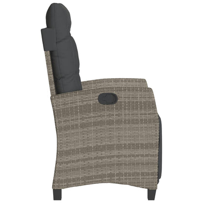 Set da Bistrò 3 pz con Cuscini Grigio in Polyrattan