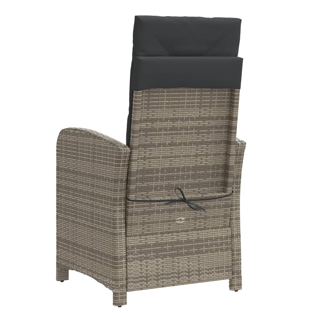Set da Bistrò 3 pz con Cuscini Grigio in Polyrattan