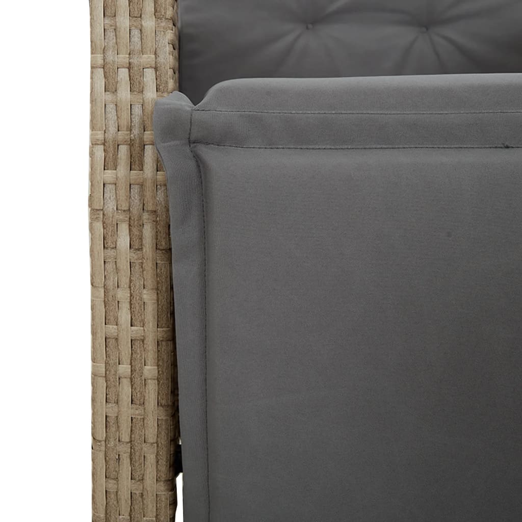 Set da Bistrò 3 pz con Cuscini Beige Misto in Polyrattan