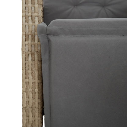Set da Bistrò 3 pz con Cuscini Beige Misto in Polyrattan