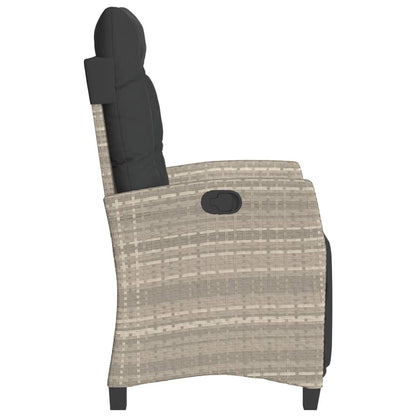 Set da Bistrò 3 pz con Cuscini Grigio Chiaro in Polyrattan