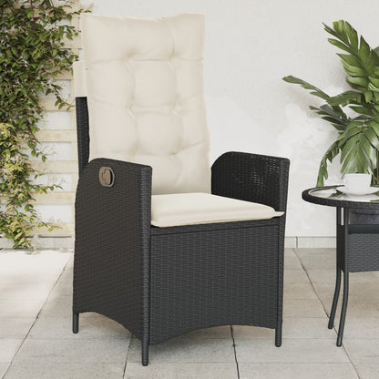Sedie Reclinabili da Giardino 2 pz con Cuscini Nero Polyrattan - homemem39