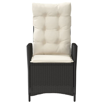 Set da Bistrò 3 pz con Cuscini Nero in Polyrattan