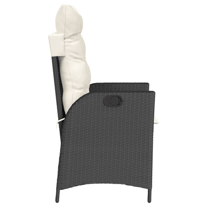 Set da Bistrò 3 pz con Cuscini Nero in Polyrattan