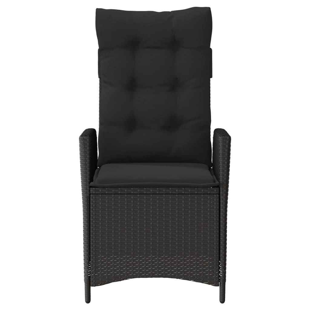 Set da Bistrò 3 pz con Cuscini Nero in Polyrattan