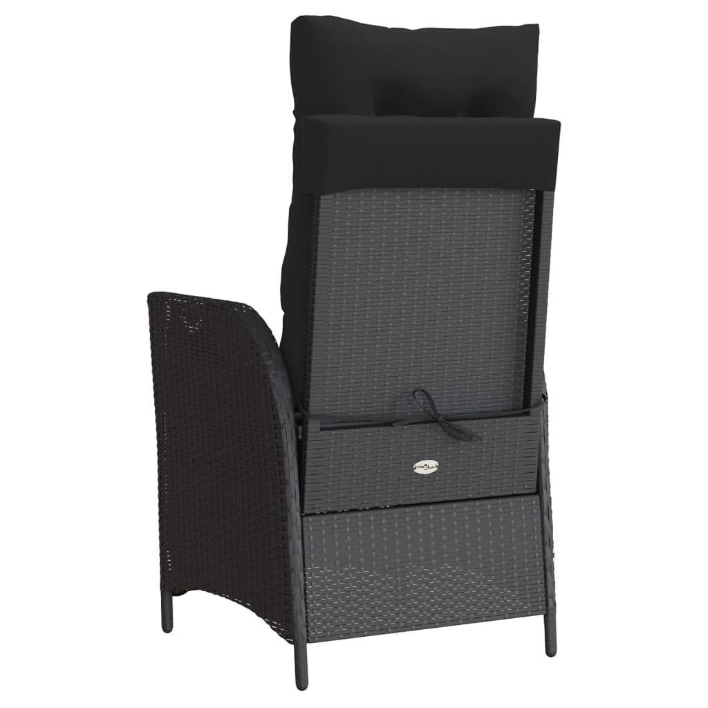 Set da Bistrò 3 pz con Cuscini Nero in Polyrattan