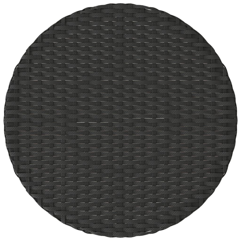 Set da Bistrò 3 pz con Cuscini Nero in Polyrattan