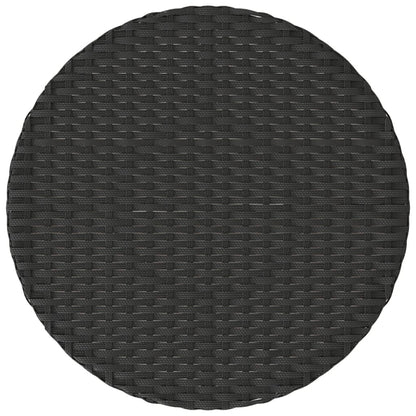 Set da Bistrò 3 pz con Cuscini Nero in Polyrattan
