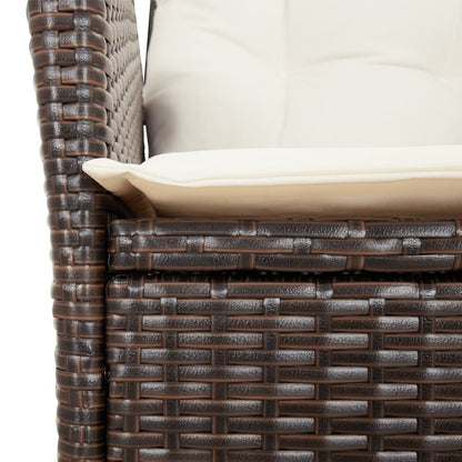Set Bistrò 3 pz con Cuscini Marrone in Polyrattan