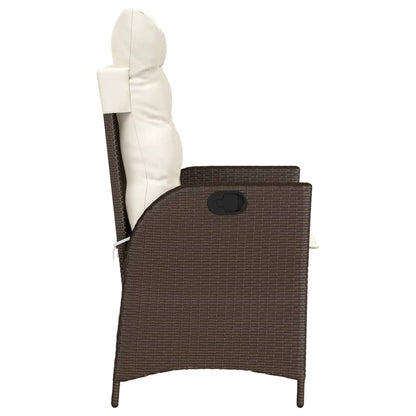 Set Bistrò 3 pz con Cuscini Marrone in Polyrattan | homemem39
