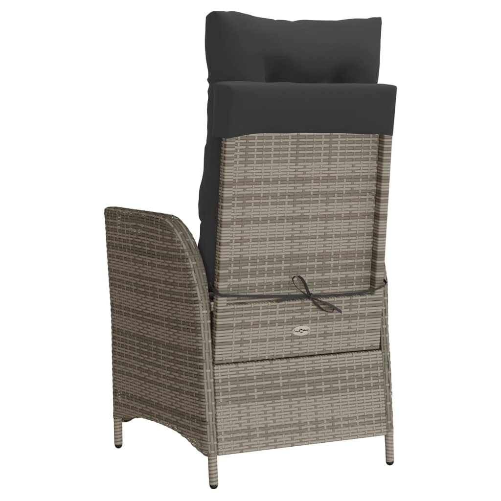 Set da Bistrò 3 pz con Cuscini Grigio in Polyrattan