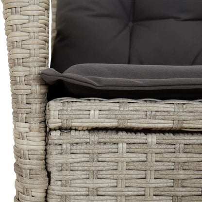 Set da Bistrò 3 pz con Cuscini Grigio Chiaro in Polyrattan
