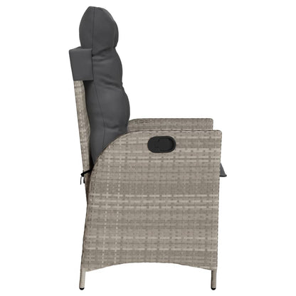Set da Bistrò 3 pz con Cuscini Grigio Chiaro in Polyrattan