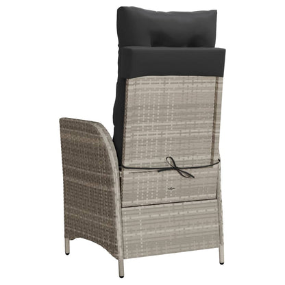 Set da Bistrò 3 pz con Cuscini Grigio Chiaro in Polyrattan