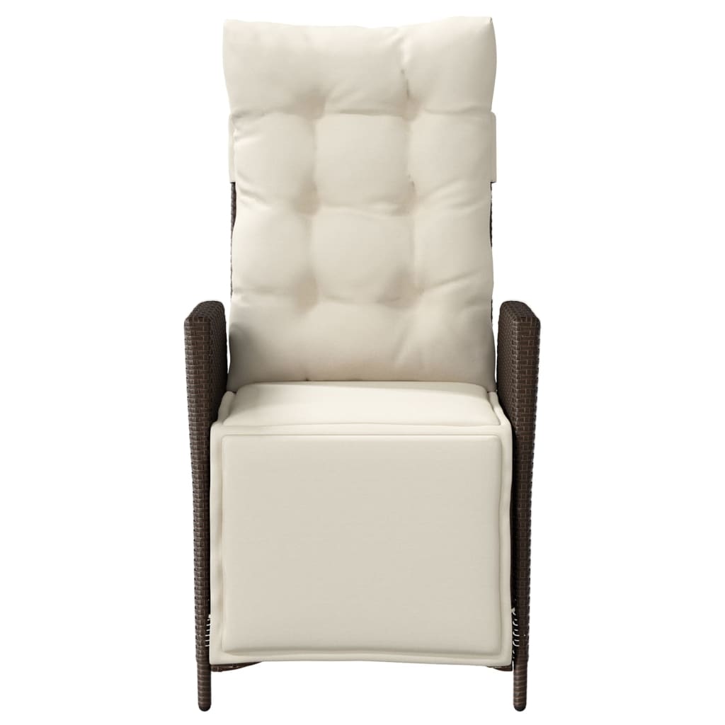 Sedie da Giardino Reclinabili 2 pz con Poggiapiedi Polyrattan - homemem39