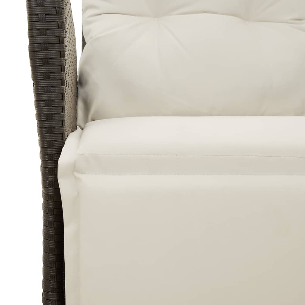 Set da Bistrò 3 pz con Cuscini Nero in Polyrattan