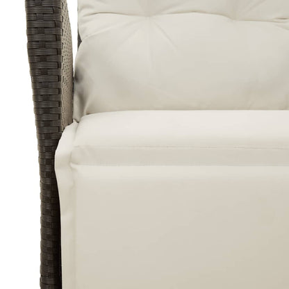 Set da Bistrò 3 pz con Cuscini Nero in Polyrattan