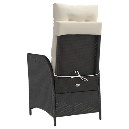 Set da Bistrò 3 pz con Cuscini Nero in Polyrattan