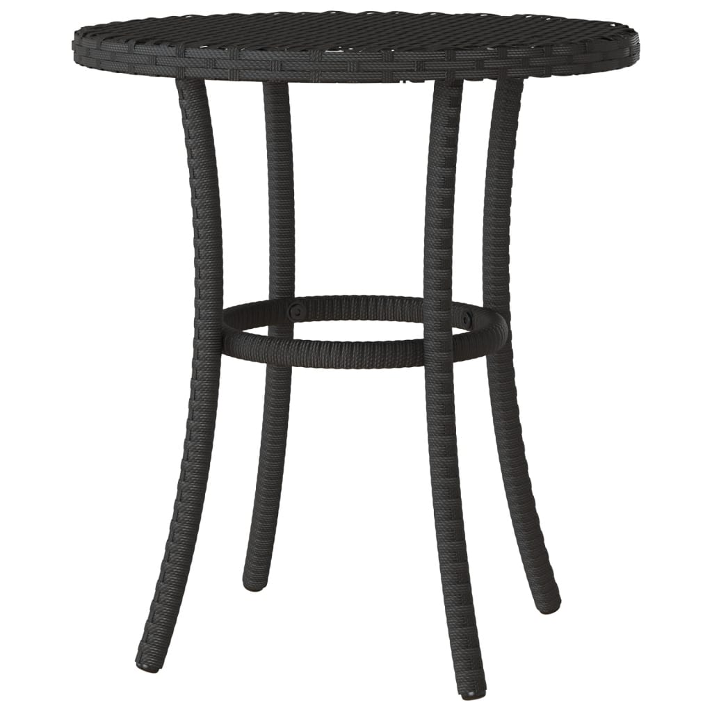 Set da Bistrò 3 pz con Cuscini Nero in Polyrattan