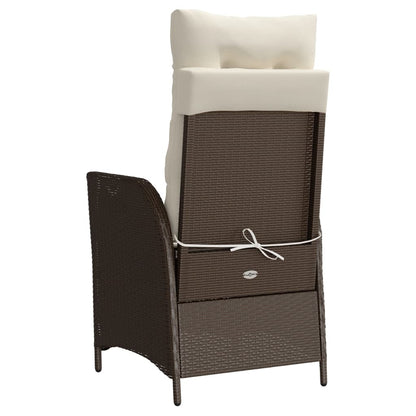 Set Bistrò 3 pz con Cuscini Marrone in Polyrattan