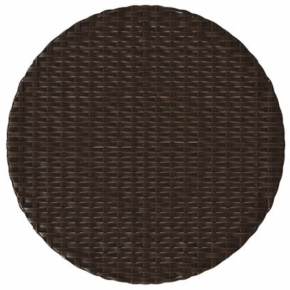 Set Bistrò 3 pz con Cuscini Marrone in Polyrattan