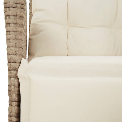 Set da Bistrò 3 pz con Cuscini Beige in Polyrattan