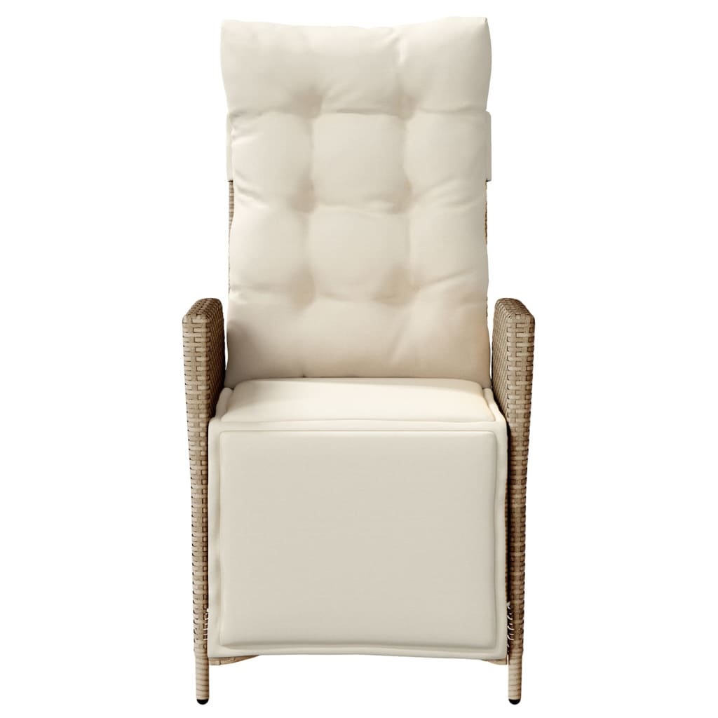 Set da Bistrò 3 pz con Cuscini Beige in Polyrattan
