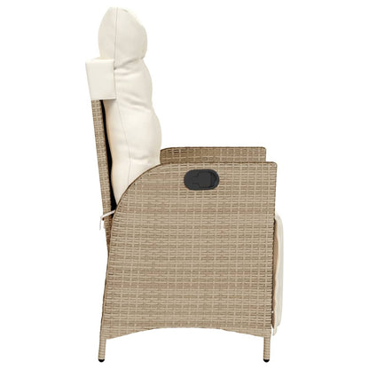 Set da Bistrò 3 pz con Cuscini Beige in Polyrattan