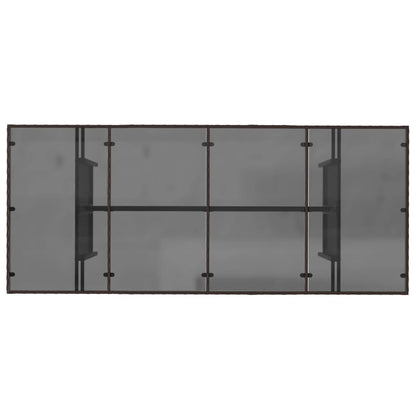 Tavolo Giardino Piano Vetro Marrone 190x80x74cm Polyrattan