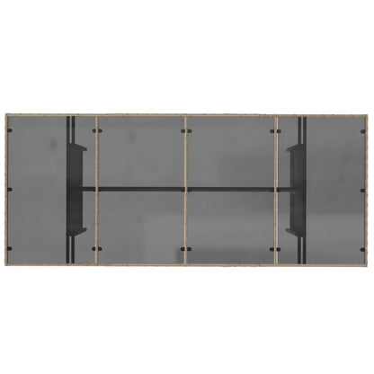 Tavolo da Giardino con Piano Vetro Beige 190x80x74cm Polyrattan