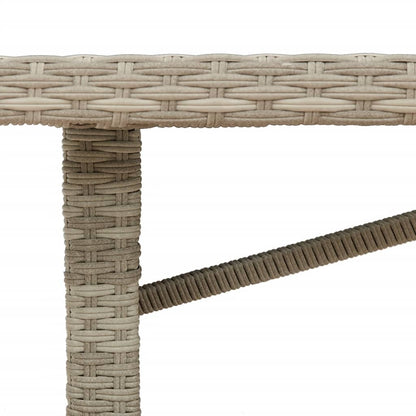 Tavolo da Giardino Piano in Vetro Grigio 190x80x74cm Polyrattan