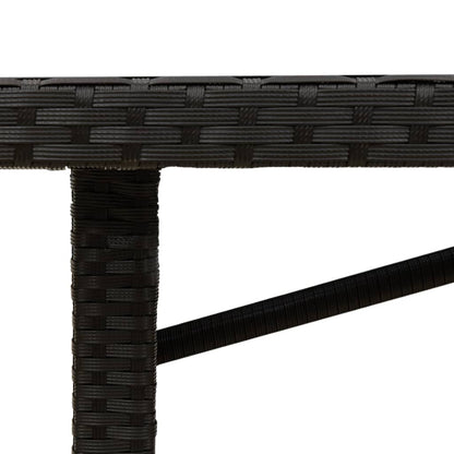 Tavolo Giardino Piano Legno Acacia Nero 190x80x74cm Polyrattan