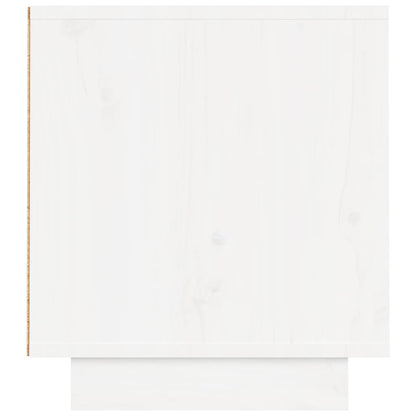 Mobile Porta TV Bianco 140x35x40 cm in Legno Massello di Pino - homemem39