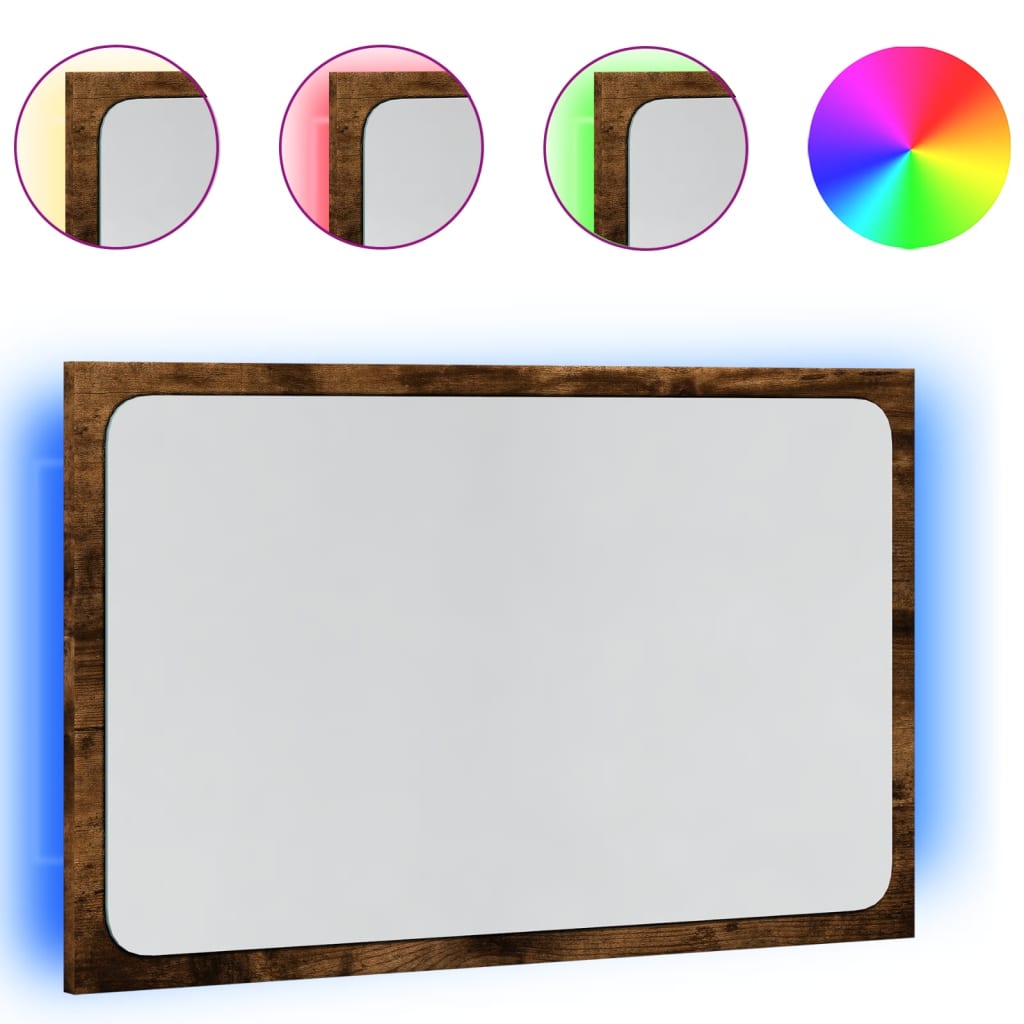 Specchio da Bagno LED Rovere Sonoma 60x8,5x38 cm in Truciolato | homemem39