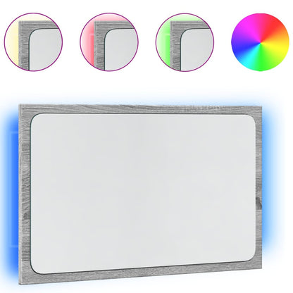 Specchio da Bagno con LED Grigio Sonoma 60x8,5x38 cm Truciolato | homemem39