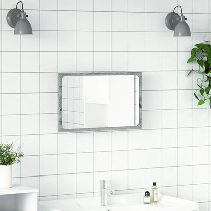 Specchio da Bagno con LED Grigio Sonoma 60x8,5x38 cm Truciolato