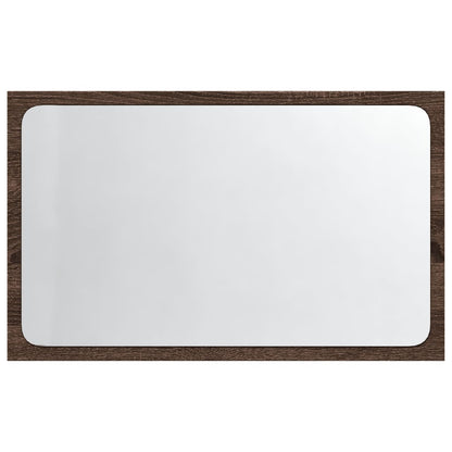 Specchio da Bagno LED Rovere Marrone 60x8,5x38 cm in Truciolato