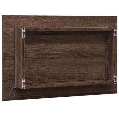 Specchio da Bagno LED Rovere Marrone 60x8,5x38 cm in Truciolato