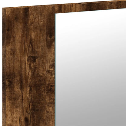 Armadietto a Specchio con LED Rovere Fumo 80x12x45cm Acrilico - homemem39