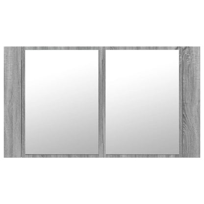 Armadietto a Specchio con LED Grigio Sonoma 80x12x45cm Acrilico - homemem39